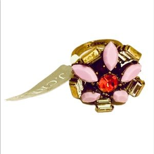 NWT J Crew: Size 6 Vintage! Purple & Red Stud Flower Ring